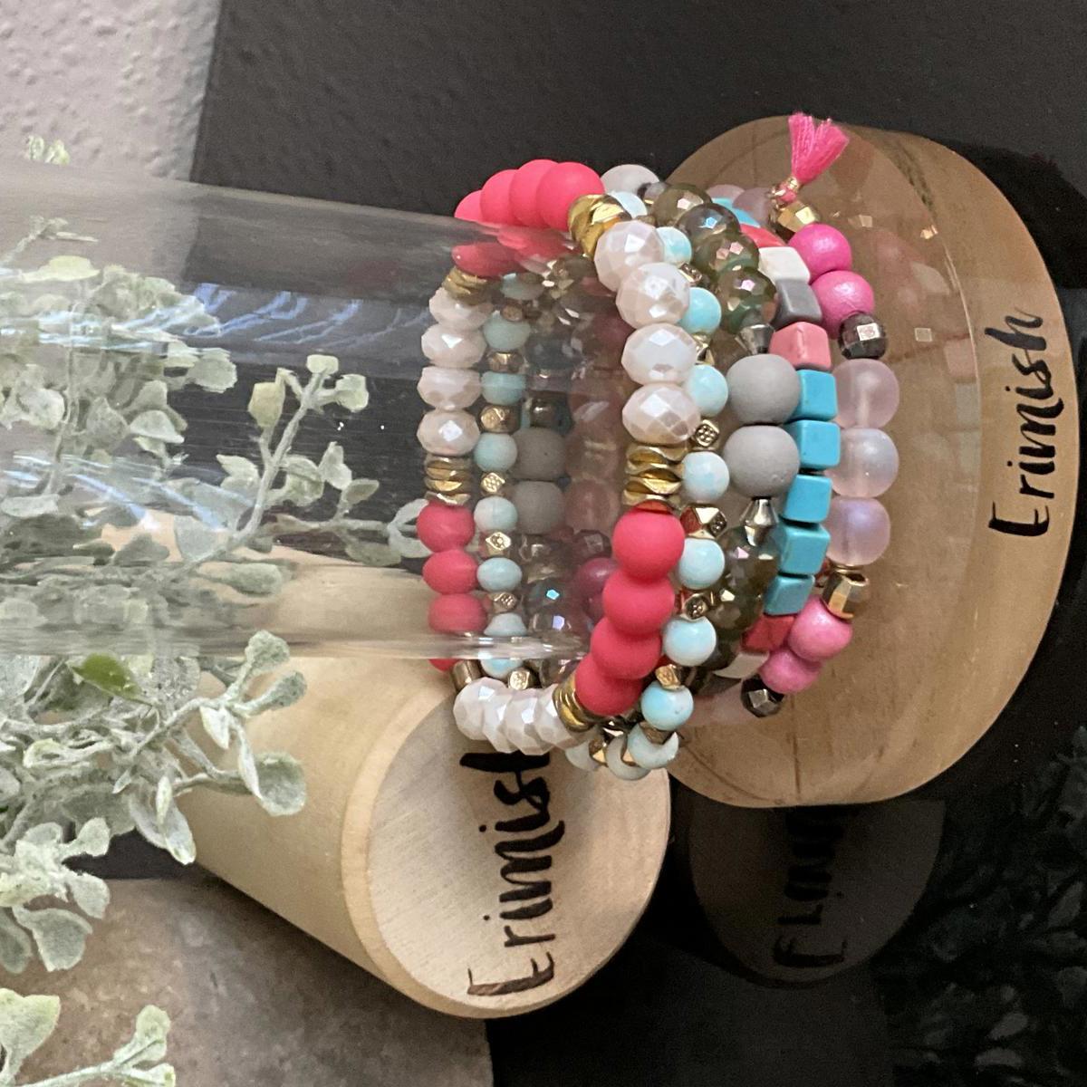 Erimish Coral Turquoise Beaded Stack 29$